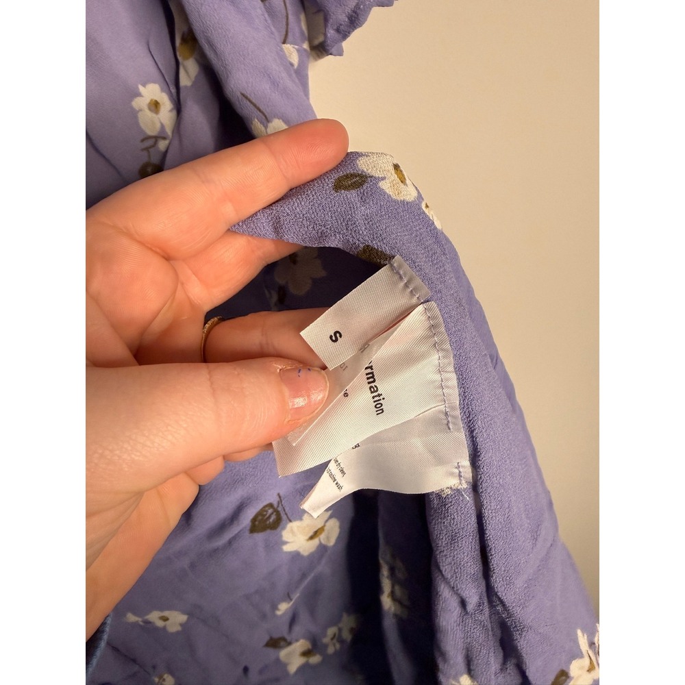 Reformation Adele Purple Floral Wrap Mini Dress Short Sleeve V-Neck Small - Picture 8 of 9